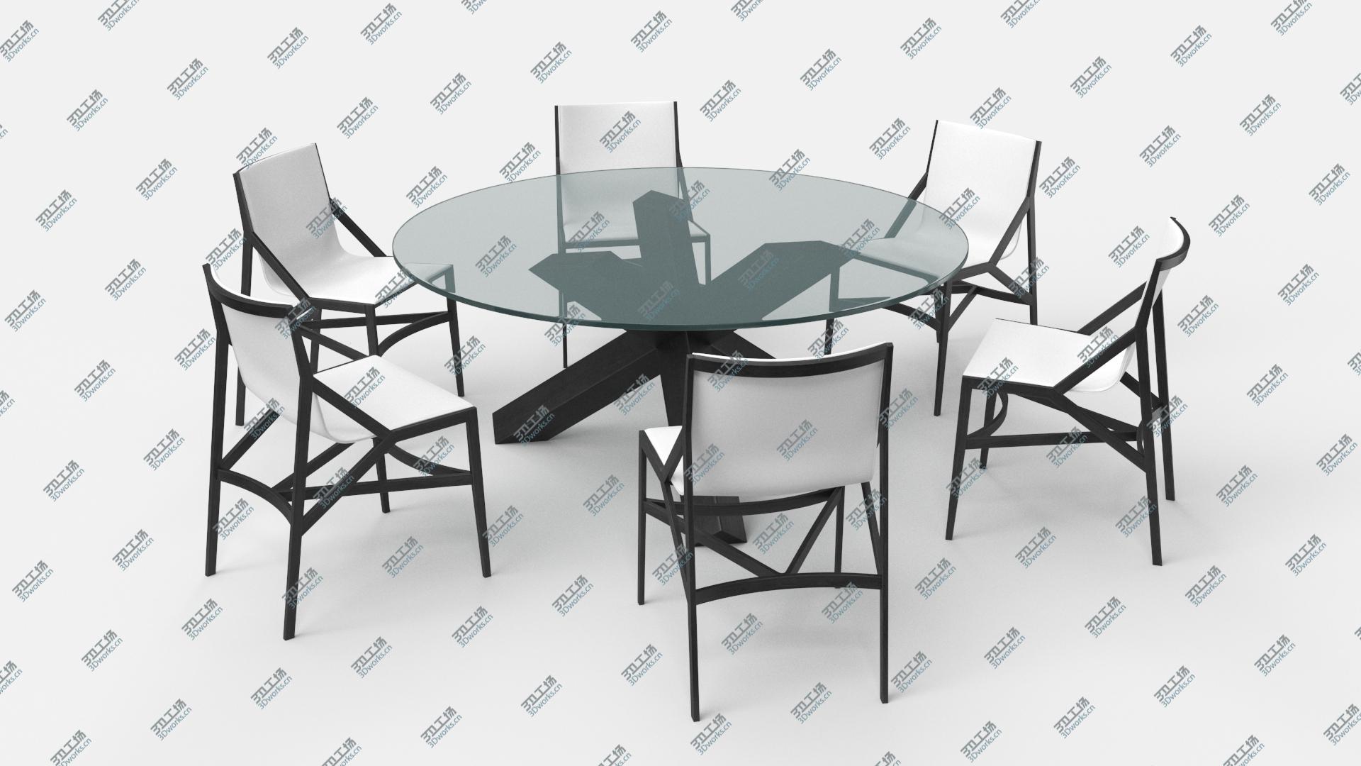 images/goods_img/2021040233/Cassina Dining Table Chair Set Black Glass White 3D/2.jpg